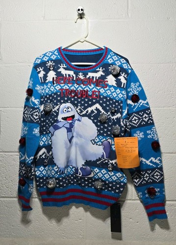 Rudolph Reindeer The Bumble Lights Sound Prototype Ugly Christmas Sweater Sz MED