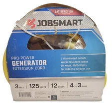 Generator Extension Cord NEW Pro-power 3 ft 125V 12 Gauge, 4 To 3 Wire, Jobsmart