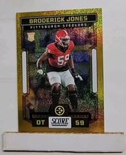 2023 Score Broderick Jones RC #394 Gold Dots Rookie #'d 127/210 Steelers C1 