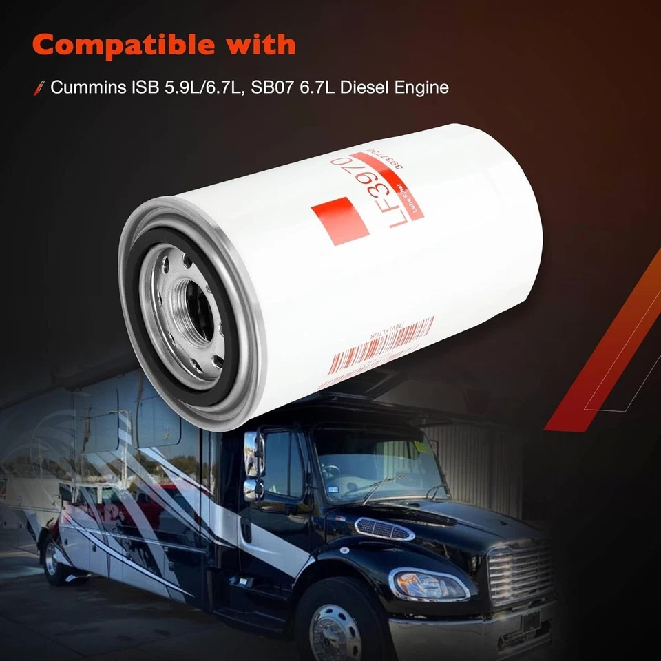 6X LF3970 Oil Filter For Fleetguard Cummins Ford Freightliner Kenworth 5.9L 6.7L - Изображение 2 из 4