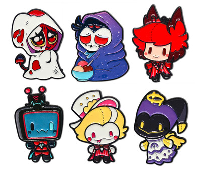 Hazbin Hotel Helluva Boss Hellaverse Angel Demon Sinners Enamel Pins 5pc Set