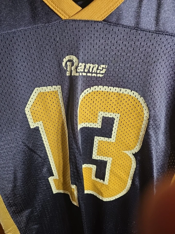 Camiseta deportiva vintage de los St. Louis Rams Kurt Warner # 13 NFL Nike juvenil grande L 14/16 Foto 2 de 4