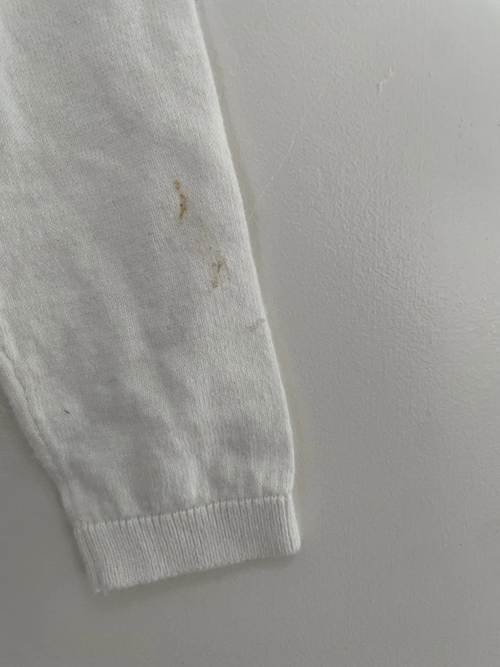 Cárdigan Carter's Niños Niñas Blanco Sólido 100% Algodón Botón Frontal Punto Acanalado Talla 4 Foto 4 de 4