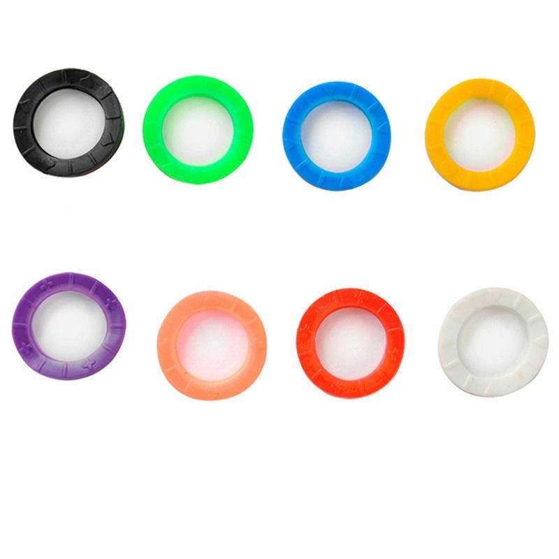 Jierger 32PCS Key Cap Cover, Keys Identifiers Covers Coding Tags Marker Semicircle Silicone Sleeve For Office House Apartment Key Protector Caps 8