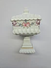 S-1👰 Vintage Westmoreland Hand Painted Milk Glass Wedding Cake Box