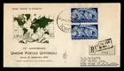 DR WHO 1949 ITALY FDC UPU 75TH ANIV CACHET PAIR M69251