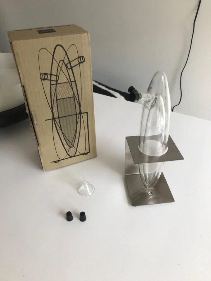 UNIKAT Öl&Essig Menage Radius NEU Bauhaus mundgeblasen Glas Metall