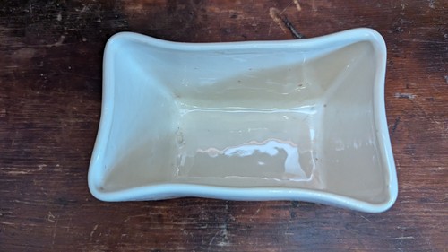 Vintage 1940's McCoy Glossy White Ribbed Planter Scalloped Edge MCM USA - Picture 6 of 9