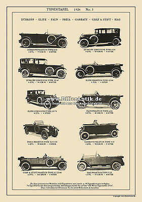 DÜRKOPP ELITE FAUN FREIA GARBATY GRAF & STIFT HAG PHAETON A3 Type Board 1926 3