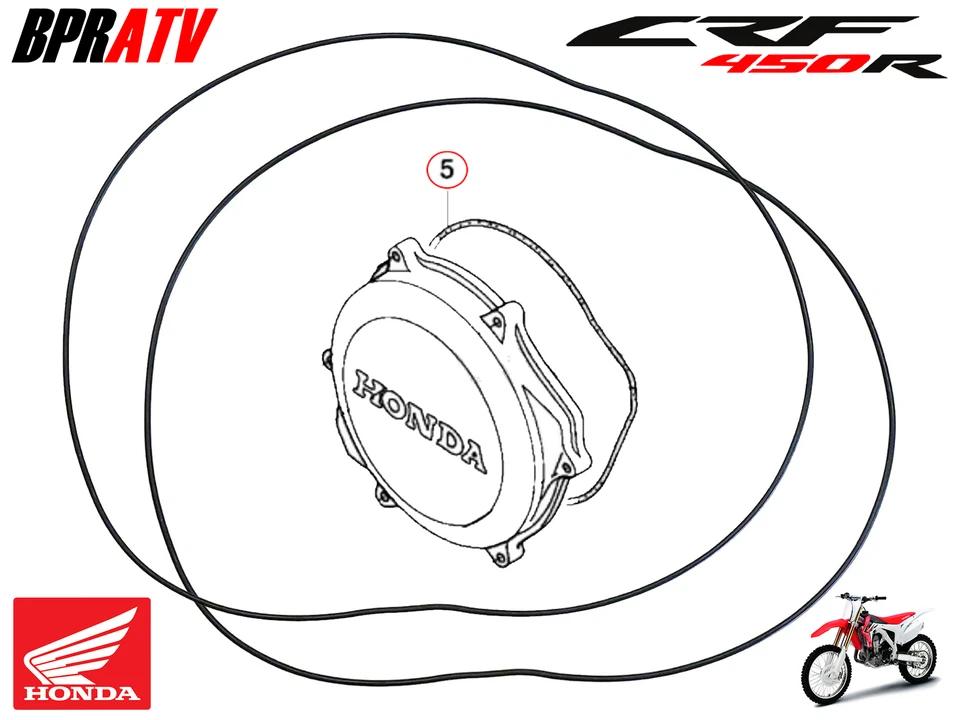 Honda CRF450R CRF 450R муфта крышка корзина уплотнительное кольцо уплотнение 11352-MEB-671 пара - Изображение 3 из 4