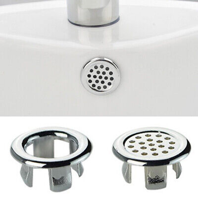 2Pcs Sink Overflow Cover Basin Strainer Mesh Hollow Ring Bath Insert Replacement 