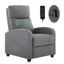Recliner Chair Arm Chair with Massage, Footrest Singe Theater Seating Soft Chair