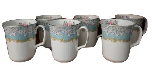 6 Vintage Royal Albert Enchantment Bone China Mugs