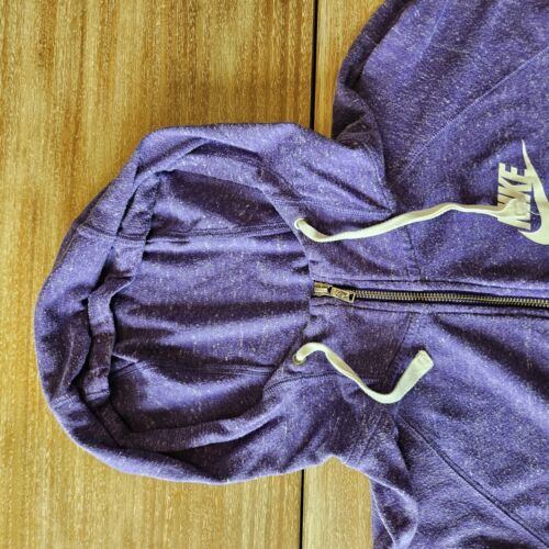 NIKE 726057 Giacca donna media HEATHERED viola full zip con cappuccio edizione palestra - Foto 5 di 9