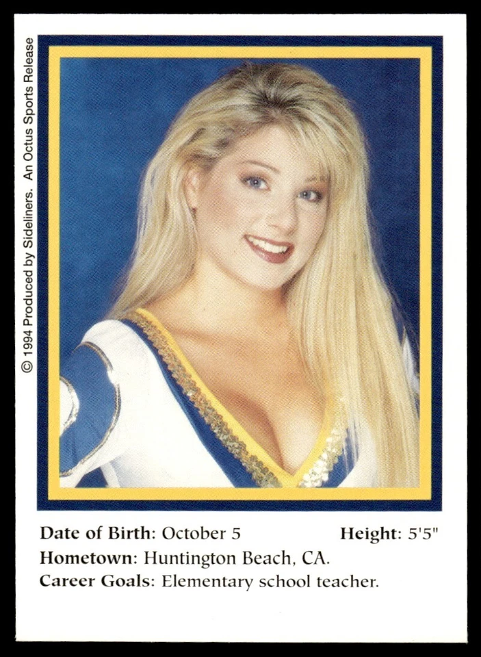 1994 Sideliners Pro Football Cheerleaders Gina Viccaro Los Angeles Rams #R41 - Image 2 of 2