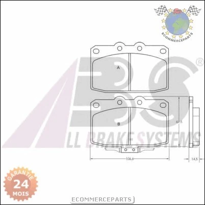 Xfyoabs Jeu 4 Plaquettes Frein Avant Pour Mazda Rx 7 Iii Essence 1992>2002 - Photo 2/4