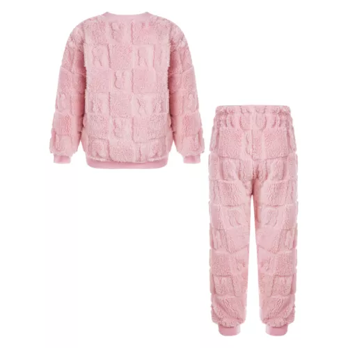 Kids Childrens Warm Fleece Pyjamas Set For Girls Boys Sleepwear 2 Pieces Sets - Bild 53 von 56