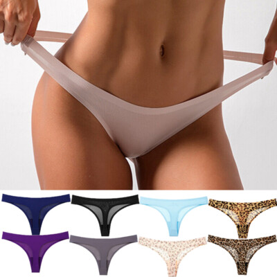 1or6 Pack Lot Womens Sexy Panties Silky Seamless No Show Thong G string Lingerie
