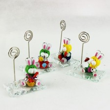 26069 Bomboniere Portafoto Memo Clip in vetro con Coniglio Coniglietto