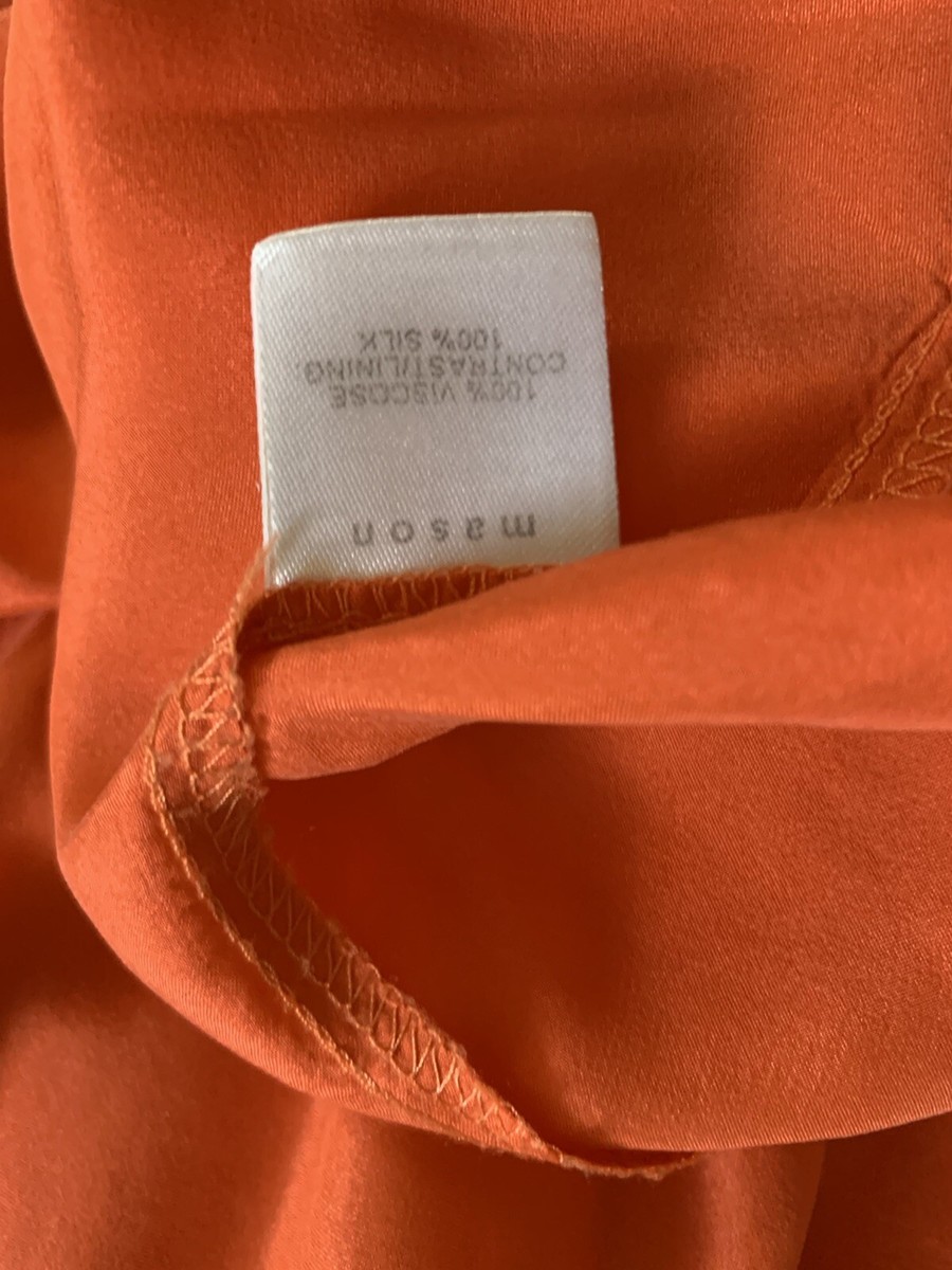 Mason Dress Ivory And Orange Silk Size M View 6
