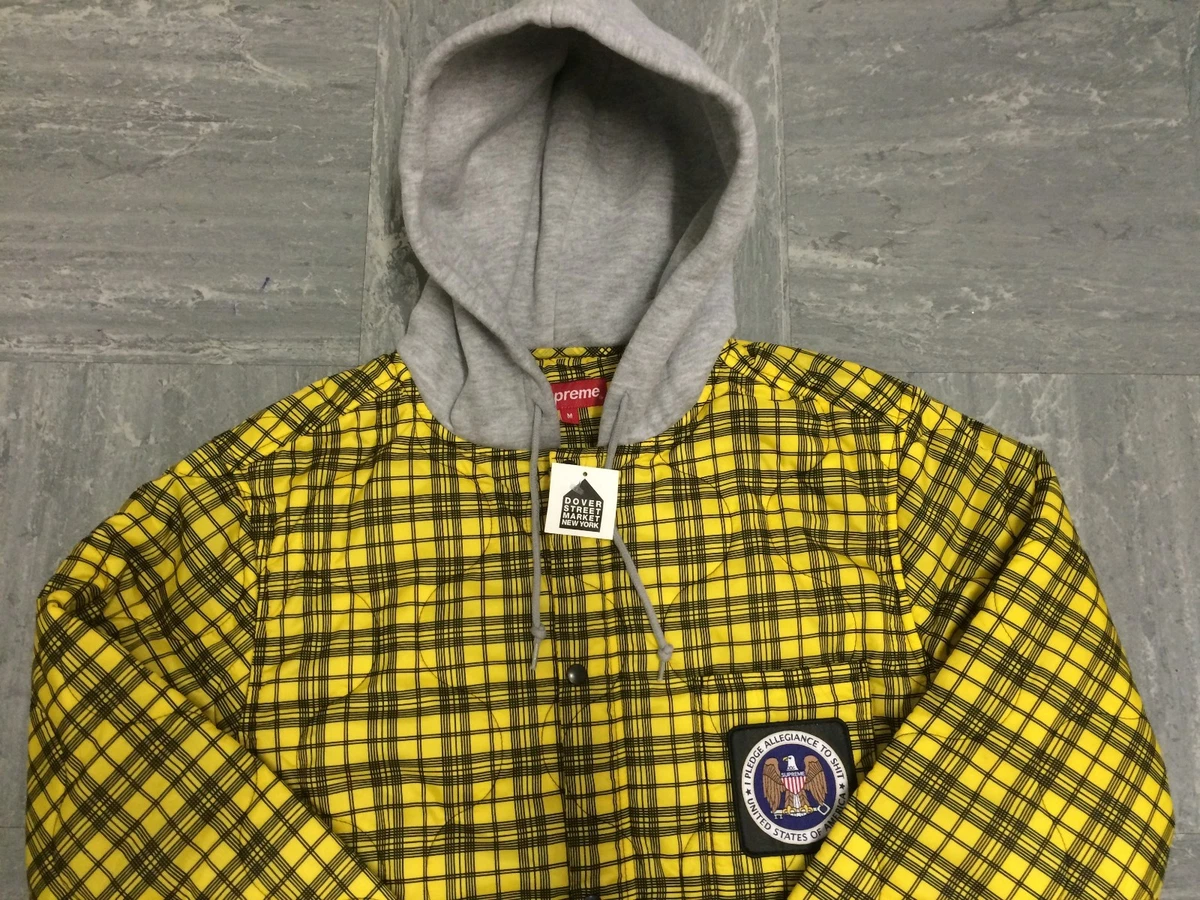 Supreme Yellow Plaid Quilted Liner Jacket - Yellow/Black - M * IN HAND * BNWT