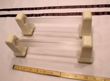 2 pairs Cream Color Glossy Ceramic Towel Brackets-Post 24" poles "NOS"