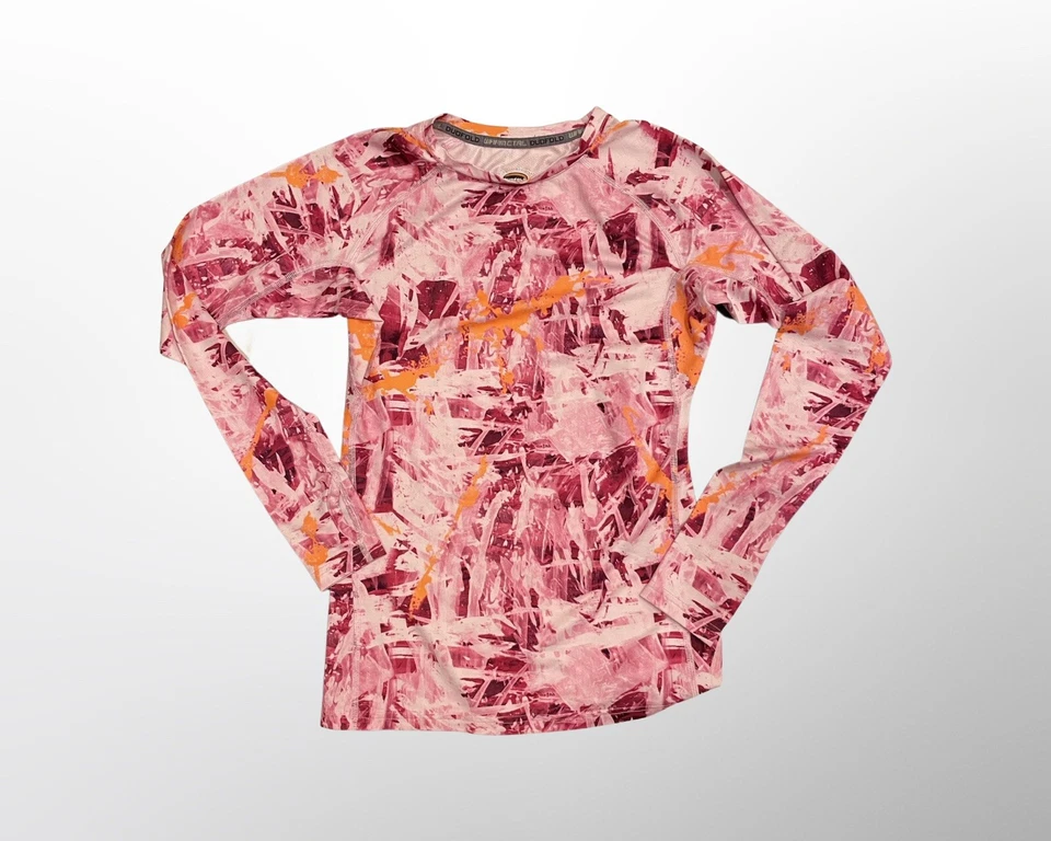 NUEVO CHAMPION Mujer Doble Capa Base Camisa + PANTALONES Patrón PEQUEÑO ROSA - CONJUNTO Foto 2 de 3