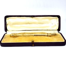 UNIQUE Writing instrument Gold Plaque Extensible ( Pencil and Fountain Pen) -605