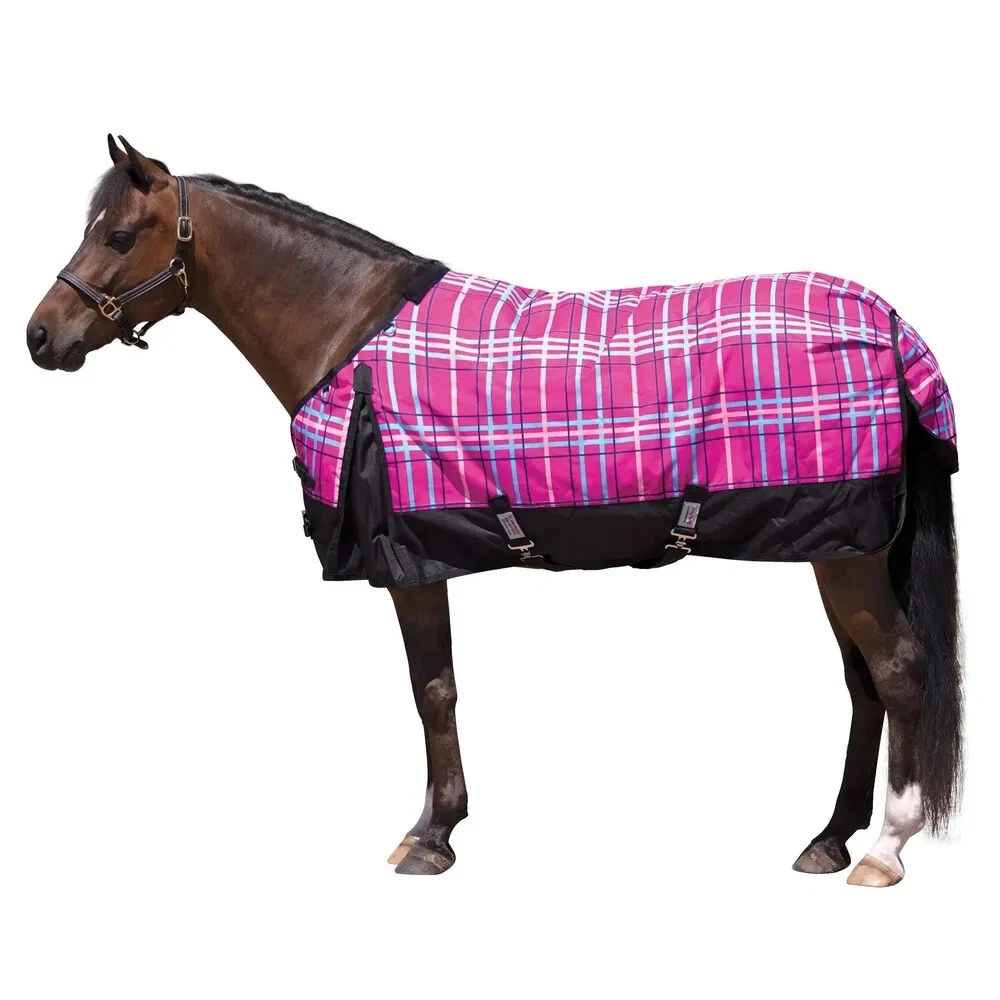 LKNEW SCHNEIDERS DURA TECH VIKING CLASSIC TURNOUT BLANKET PINK PLAID SIZE 81
