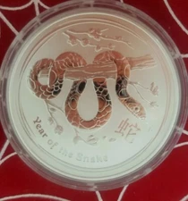 2013 P Australia Lunar Year of the Snake 🐍1 oz $1 BU .999 Silver Coin 🔥