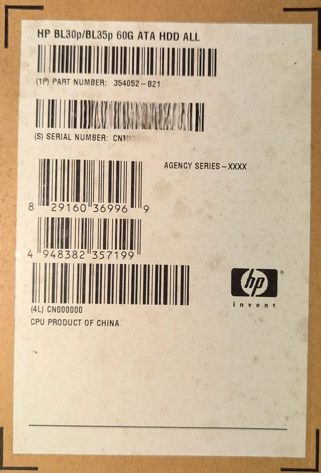 HP 60GB ATA HDD 354052-B21 -originally for BL30P/BL35p p-class blade server BNIB - Image 3 of 4
