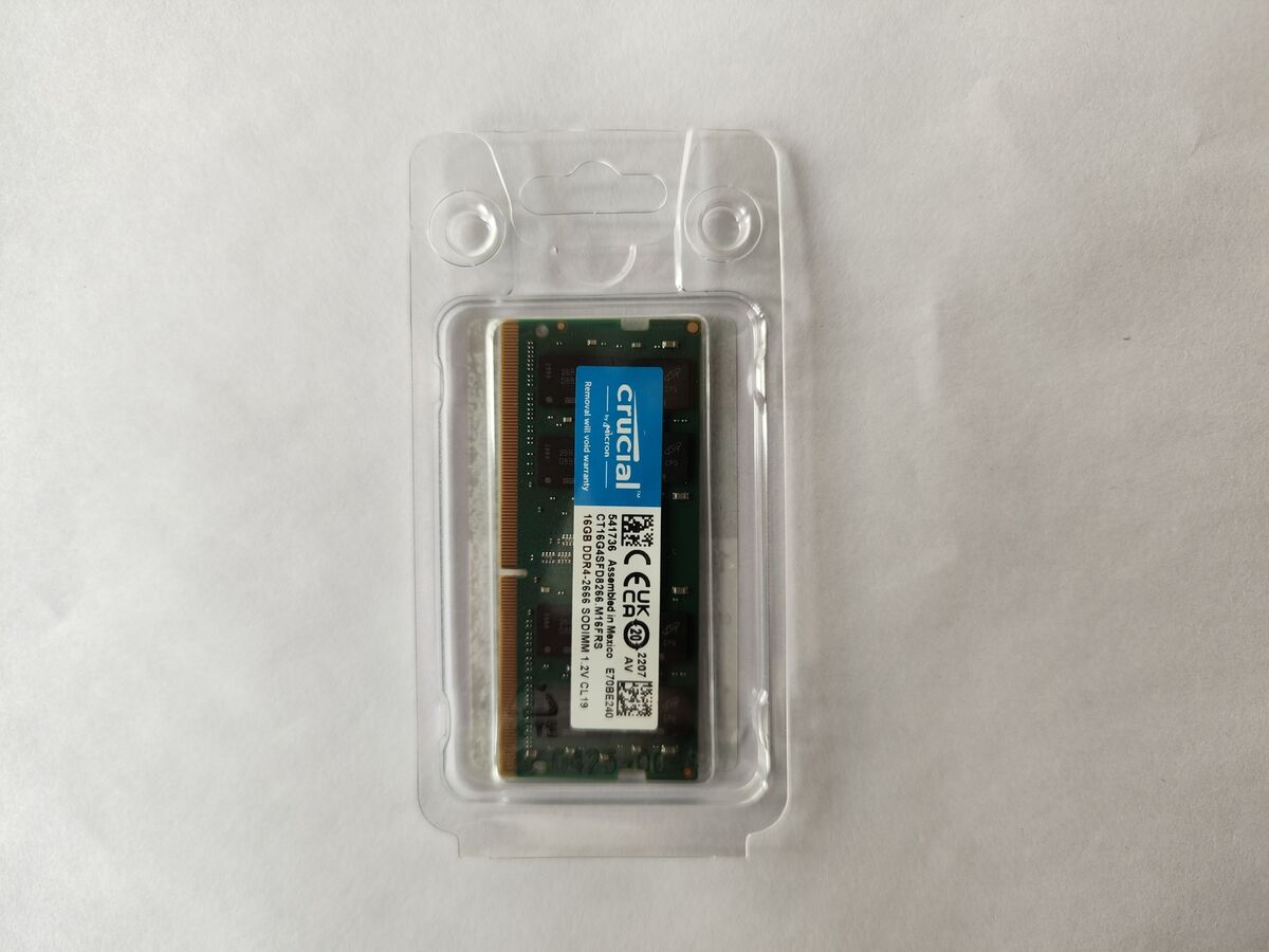 Crucial 16GB 2666MHz DDR4 SODIMM PC4-21300 2RX8 Laptop Crucial 16GB 2666MHz DDR4 SODIMM PC4-21300 2RX8 Laptop