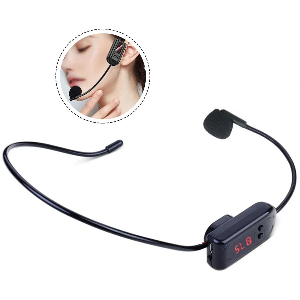 FM Drahtloses Mikrofon Headset Megaphon Radio Mikrofon für Lautsprecher für Unterricht - Bild 3 von 4