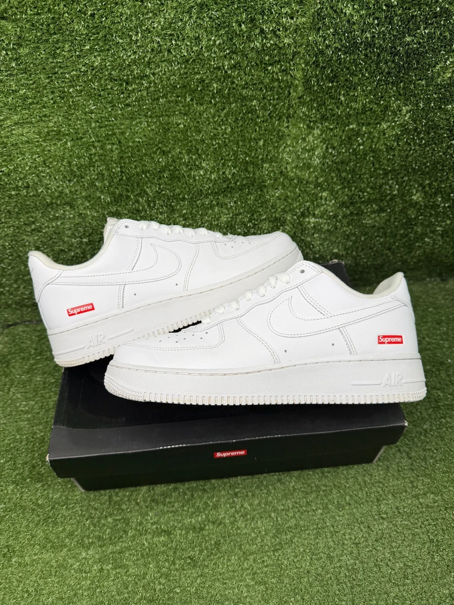 Nike Air Force 1 x Supreme Low Box Logo - White | eBay