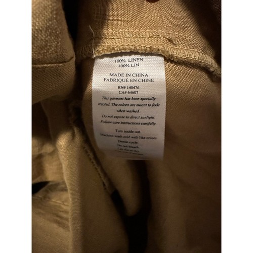 Vestido camisero Faherty Laguna de lino sin mangas minimalista con cinturón abotonado para mujer M - Imagen 3 de 12