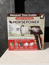 HORSEPOWER  RUBY Waterproof Cordless 360° Power Scrubber W/ 5 Heads! - NEW!