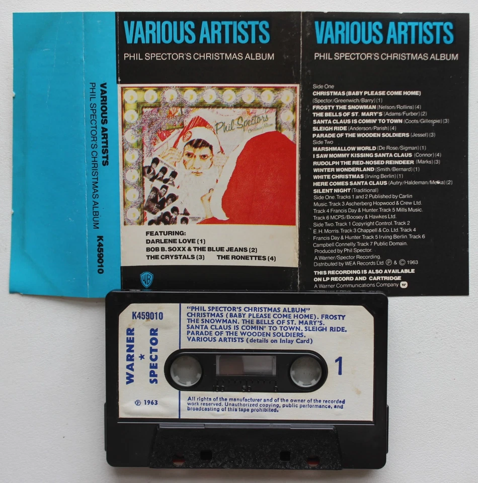 VARIOUS - PHIL SPECTOR'S CHRISTMAS ALBUM (WARNER K459010) 1970s UK CASSETTE TAPE Foto 2 de 4