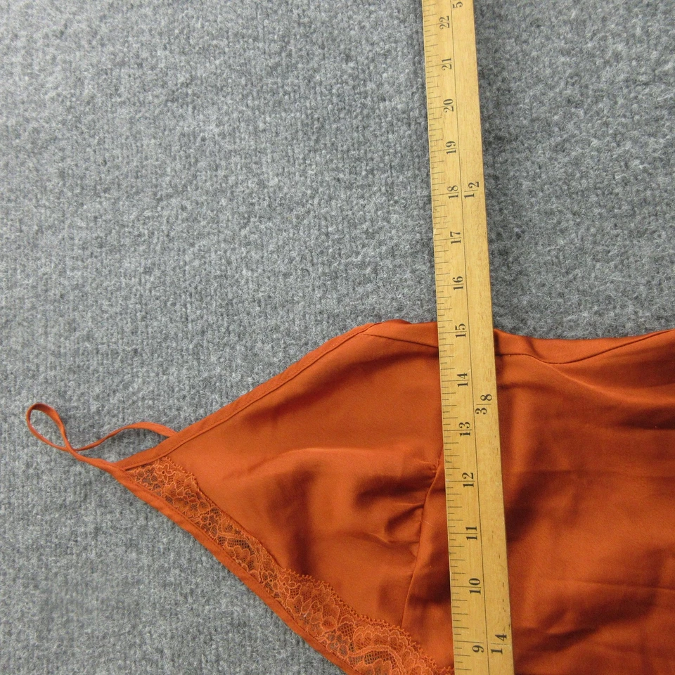 Abercrombie & Fitch Dress Womens Small Orange Satin Lace Slip Nightgown - Image 3 of 4