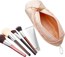 Ballet Shoe Pink Makeup Bag,Small Cosmetic Bag Dance Bag for Girls,Cute Makeup B