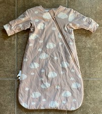 Kaiya Baby Sleep Sack 0-6M Cloud Print Organic Cotton Camel Colored Wool Blend
