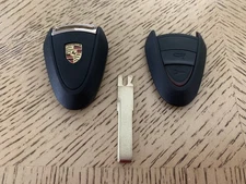 ⭐NEW Porsche Diamond Key 2 Button Remote Shell Keyless Entry Fob w/ Blade &Logo