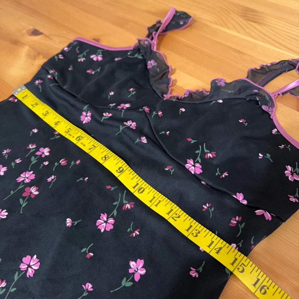Vintage Dress Women L Y2K Coquette Fairy Grunge Dainty Floral Dainty Slip  - Image 4 of 4