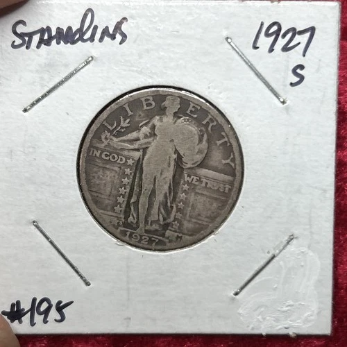 1927-S Silver Standing Liberty Quarter KEY DATE! VF - BEAUTIFUL COIN