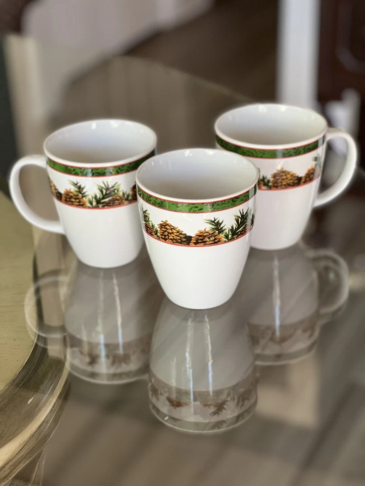 Tazas de café de cono de pino ONEIDA de gres de cocina de Pam Luer 2005 3 Foto 2 de 4