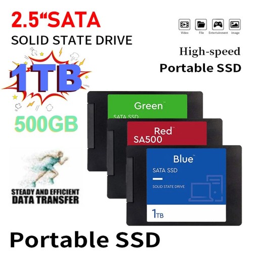 1TB SATA 3 SSD Festplatte 2,5" Intern Extern Solid State Drive für PC Laptop