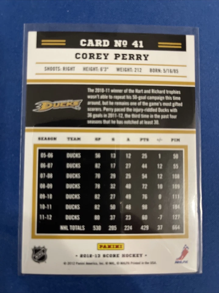 2012-13 Score Gold Rush #41 Corey Perry Anahiem Ducks - Image 2 of 2