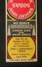 1940s Fred J. Schroeder's Tavern Broadcast Sodas Bright Spot Bottling Milwaukee 