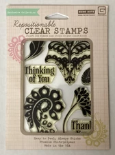 Hero Arts Clear Cling Stamps Sweet Threads Thank You Photopolymer Basic Grey