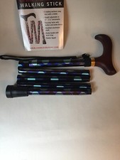Travel Folding Cane Walking Stick Adjustable Height Purple Dot Derby Handle NEW