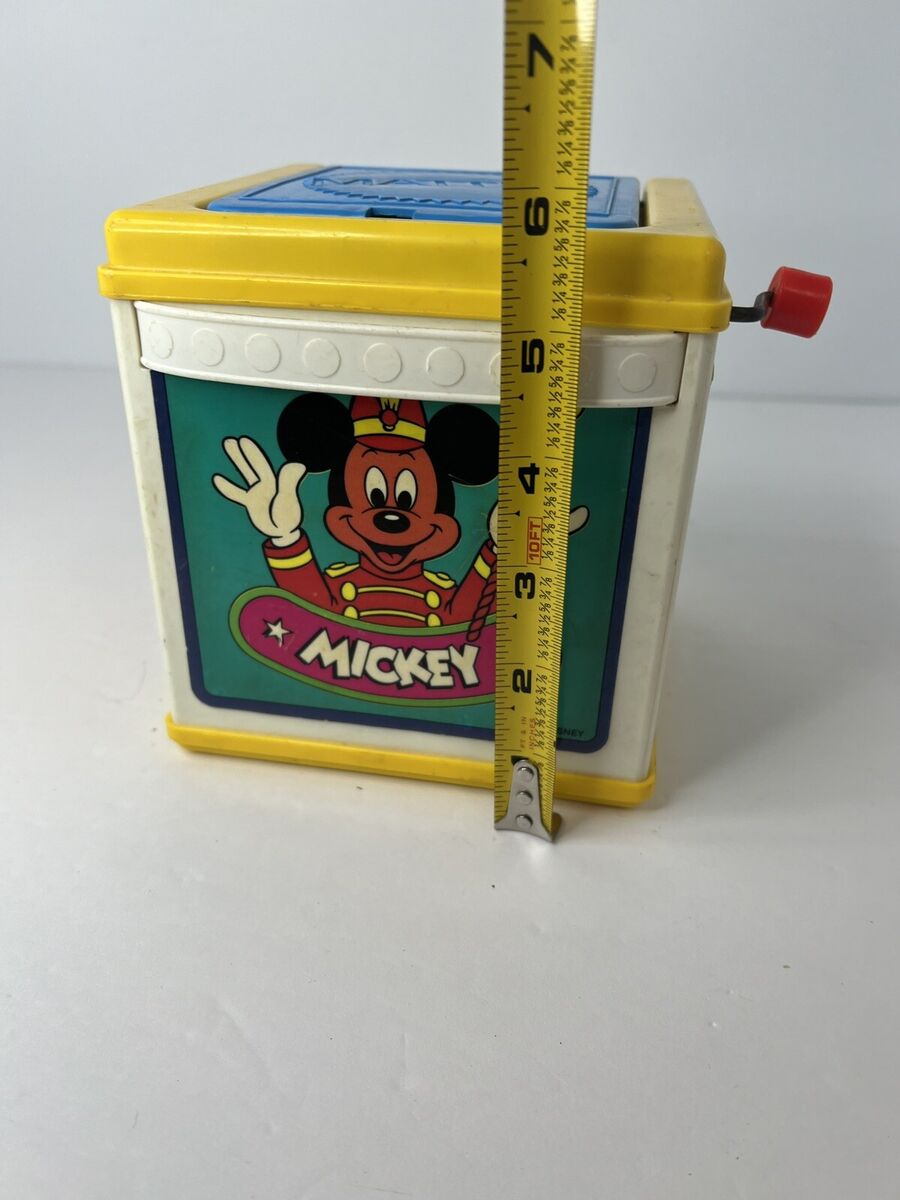 Mattel Disney Mickey Mouse Jack-in-the-Box Working 1987 Mattel Disney Mickey Mouse Jack-in-the-Box Working 1987